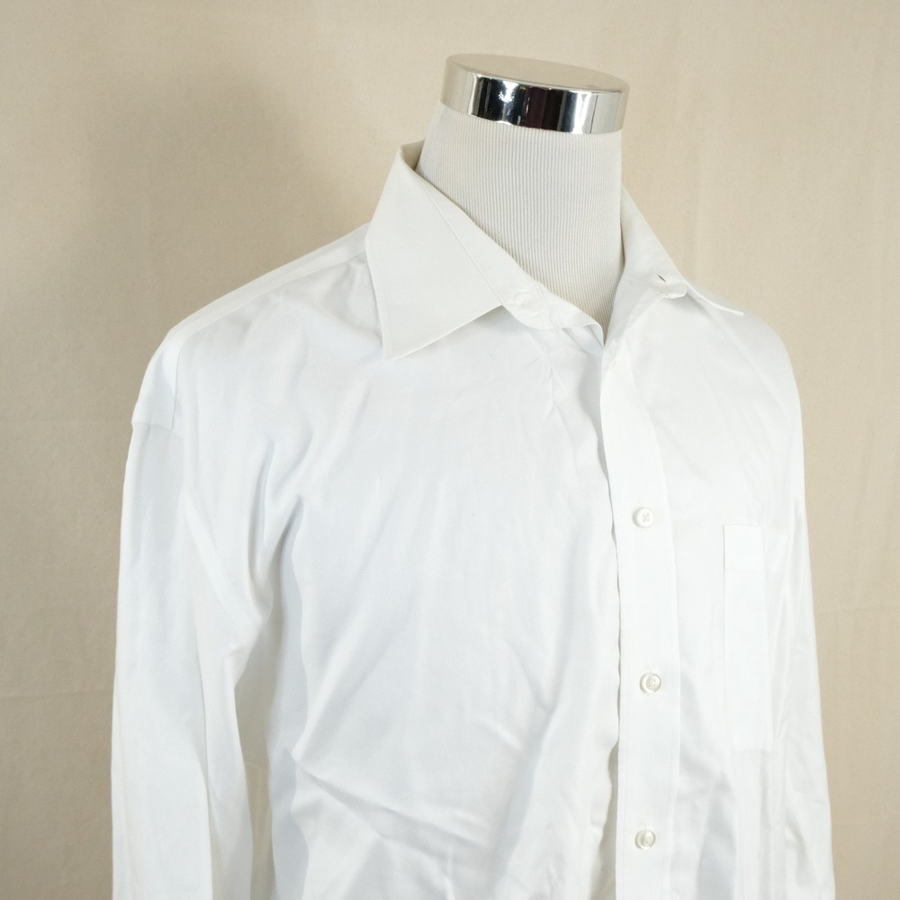 Joseph & Feiss 17 34/35 Regular Fit Dress Shirt White Cotton Non Iron Mens